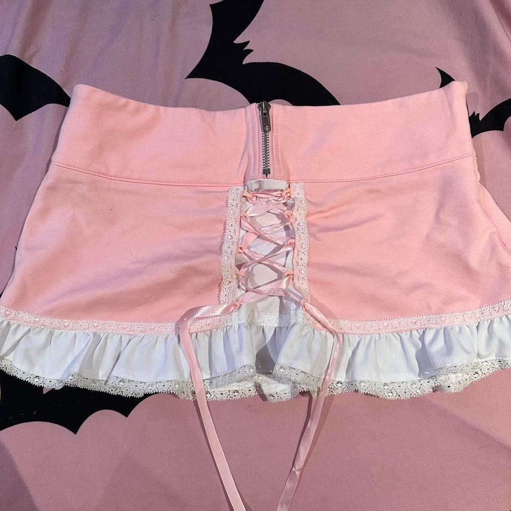 Dolls kill micro mini skirt pink low rise